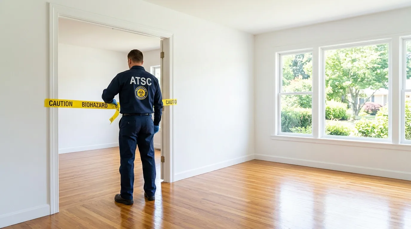 Certified biohazard cleanup crew performing Trauma Scene Cleanup in Somers